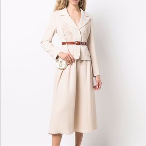 SELF PORTRAIT PEAK-LAPEL BELTED MIDI DRESS